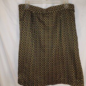 Chenault Womens Black & Gold Circles Skirt Size M